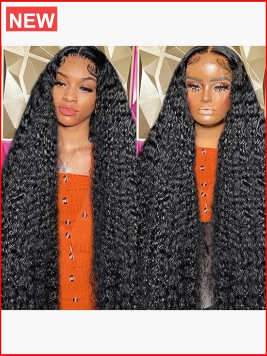 Deep Wave Lace Front Wig Human Hair 13x6 HD Transparent Lace Pre Plucked main image 2